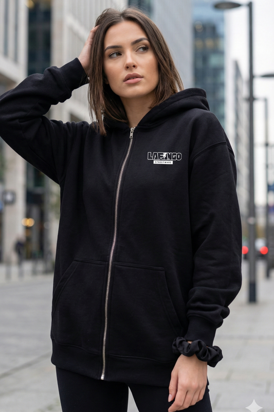 Black Zipper Women's Hoodie | Premium Zip-Up Unisex Streetwear