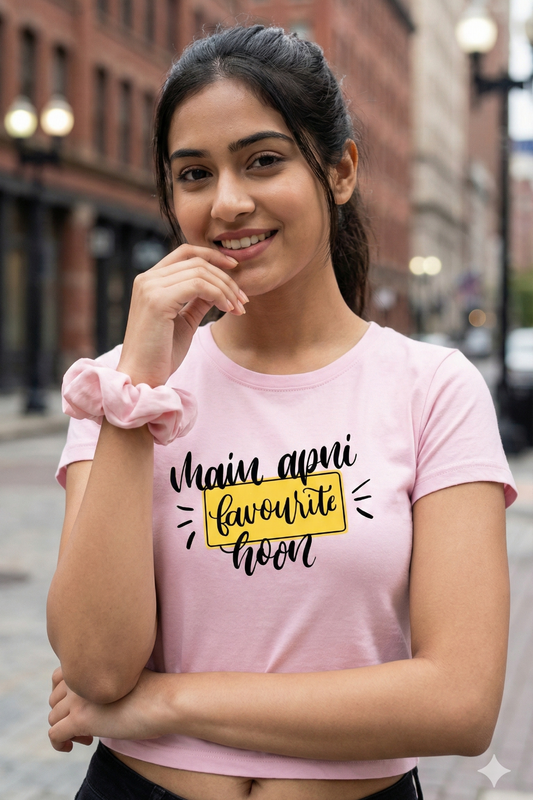 Main Apni Favorite Hoon Crop Top | Bold Self-Love Women’s Streetwear
