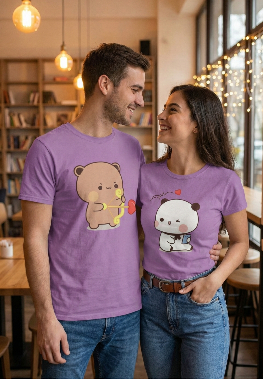 Bubu & Dudu Cute Couple T-Shirt | Cartoon Matching Couple Wear