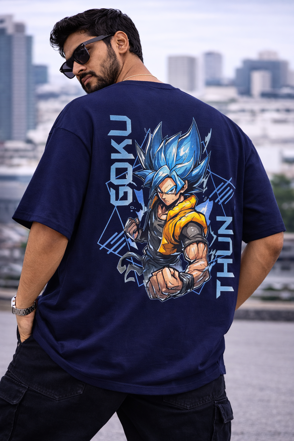Goku Thun Oversize T-Shirt | Anime Inspired Electric Streetwear