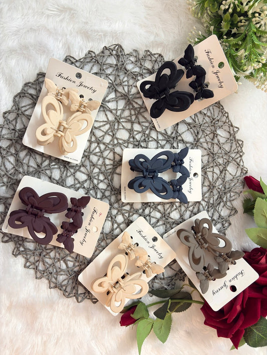 Butterfly Claw Clips Set | 1 Large & 2 Small Butterfly Hair Clips