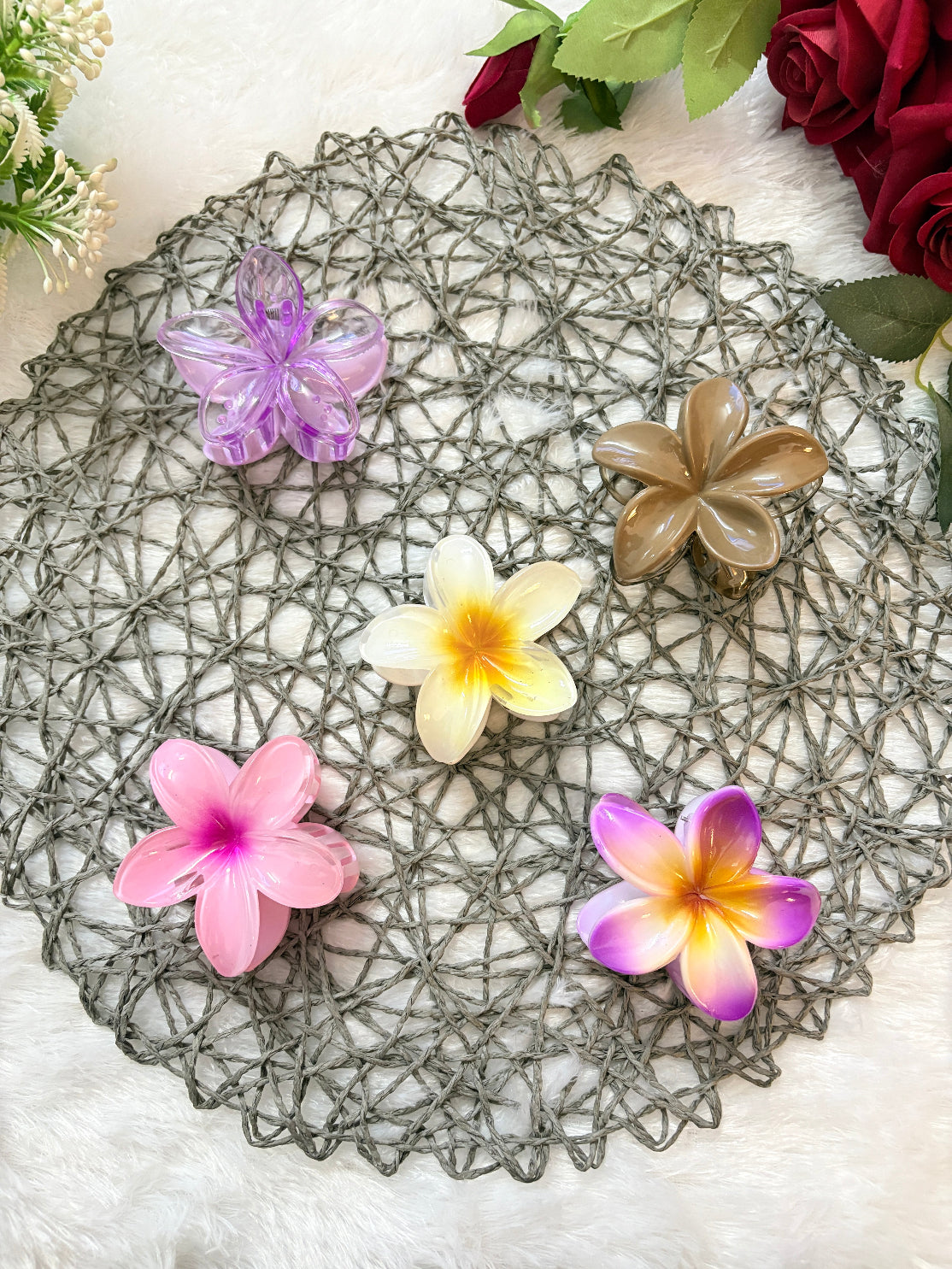 Flower Claw Clips Large Size | Cute Floral Hair Accessories for Women