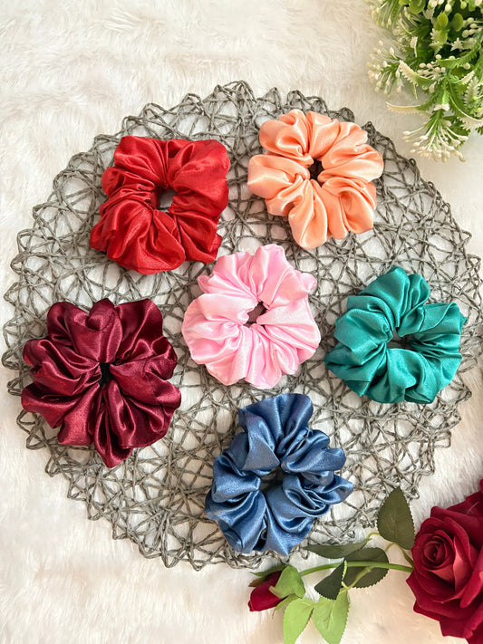 Multi Color Large Size Scrunchies | Soft Hair Scrunchie Set for Women