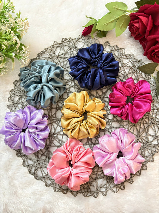 Multi Color Large Size Scrunchies | Soft Hair Scrunchie Set for Women