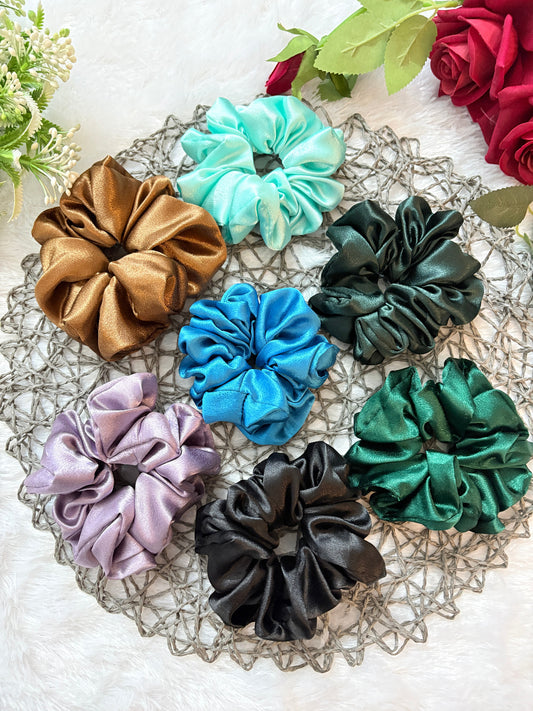 Multi Color Large Size Scrunchies | Soft Hair Scrunchie Set for Women