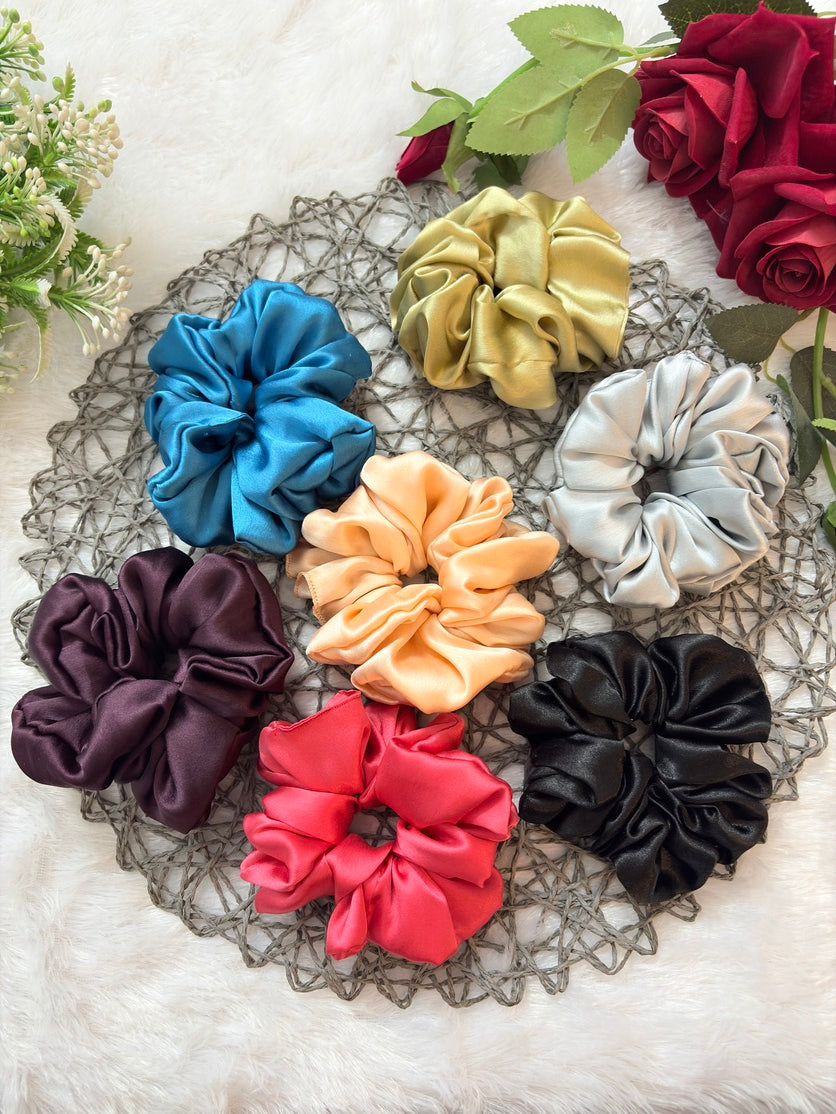 Multi Color Large Size Scrunchies | Soft Hair Scrunchie Set for Women
