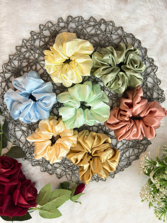 Multi Color Large Size Scrunchies | Soft Hair Scrunchie Set for Women