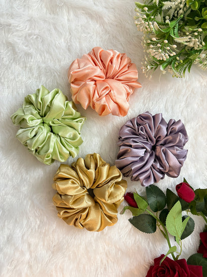 Satin Oversize Size Scrunchies | Soft Hair Scrunchie Set for Women