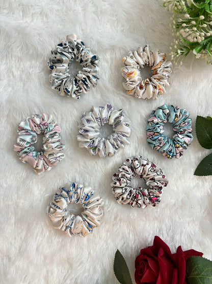 Printed Small Size Scrunchies | Soft Hair Scrunchie Set for Women