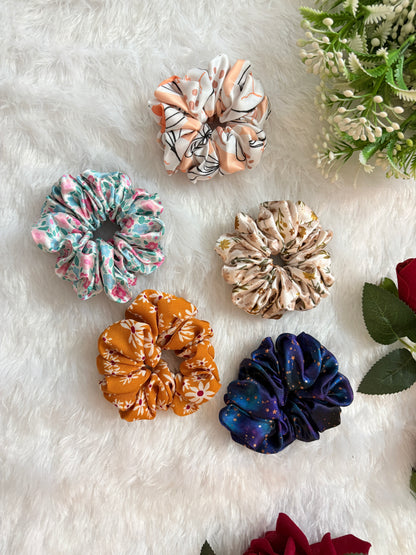 Printed Small Size Scrunchies SET 2 | Soft Hair Scrunchie Set for Women