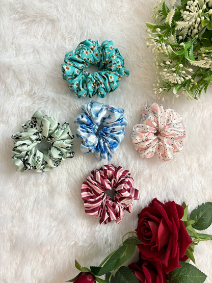 Printed Small Size Scrunchies | Soft Hair Scrunchie Set for Women (Copy)