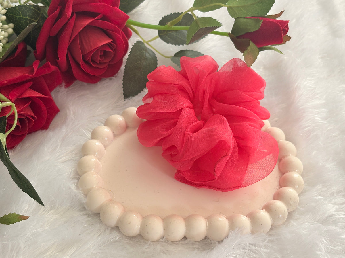 Organza Medium Size Scrunchies | Soft Hair Scrunchie Set for Women