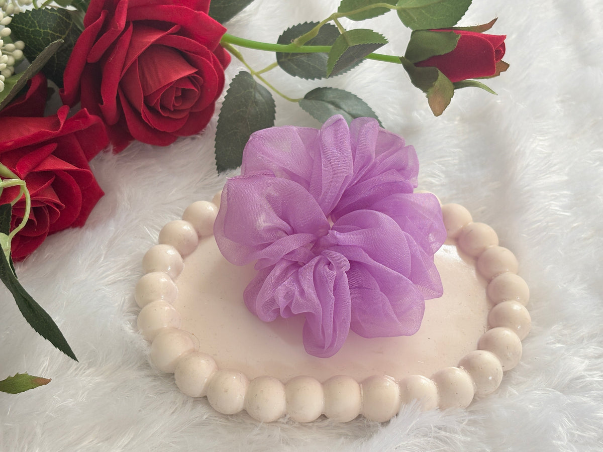 Organza Medium Size Scrunchies | Soft Hair Scrunchie Set for Women