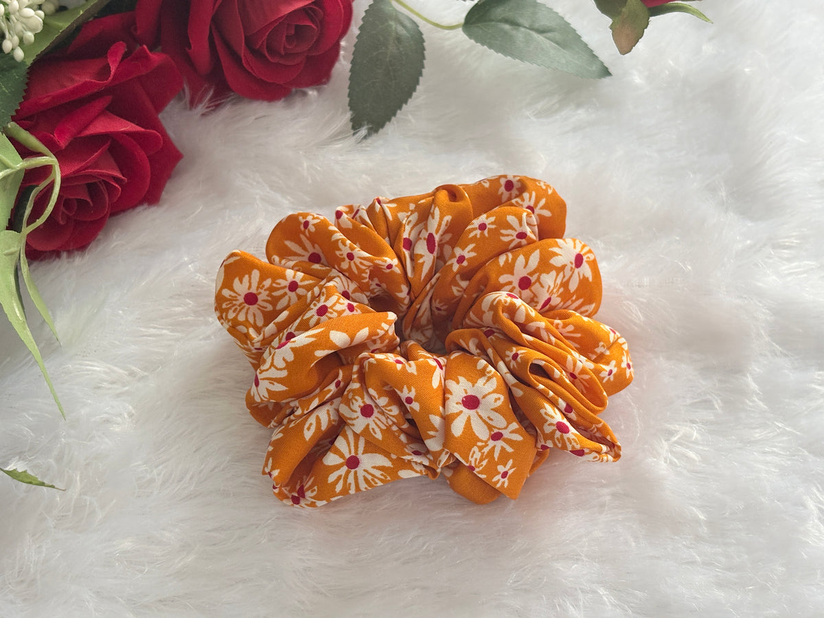 Printed Large Size Scrunchies | Soft Hair Scrunchie Set for Women