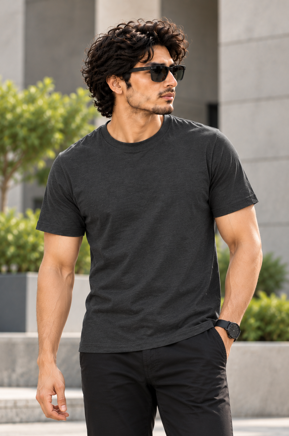Solid Steel Grey Plain T-Shirt | Minimalist Unisex Casual Wear