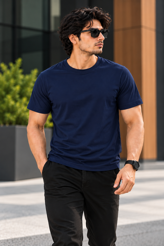 Solid Royal Blue Plain T-Shirt | Minimalist Unisex Casual Wear