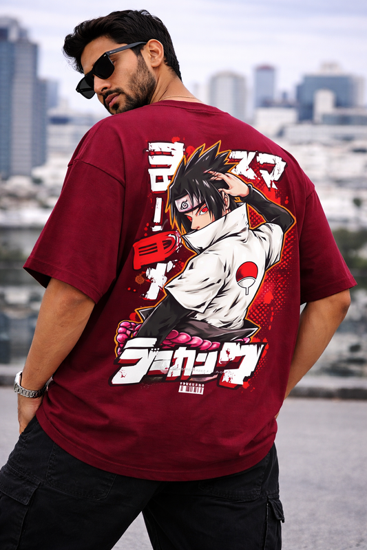 Sasuke Oversize T-Shirt | Anime Uchiha Unisex Streetwear