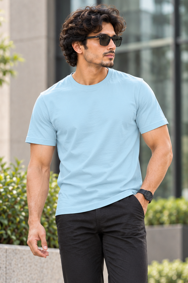 Solid Mint Plain T-Shirt | Minimalist Unisex Casual Wear