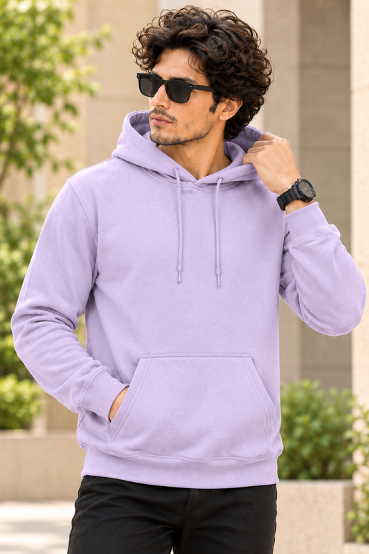 Lavendar Regular Fit Hoodie | 300 GSM 100% Cotton Brushed Fleece