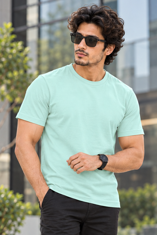 Solid Mint Plain T-Shirt | Minimalist Unisex Casual Wear