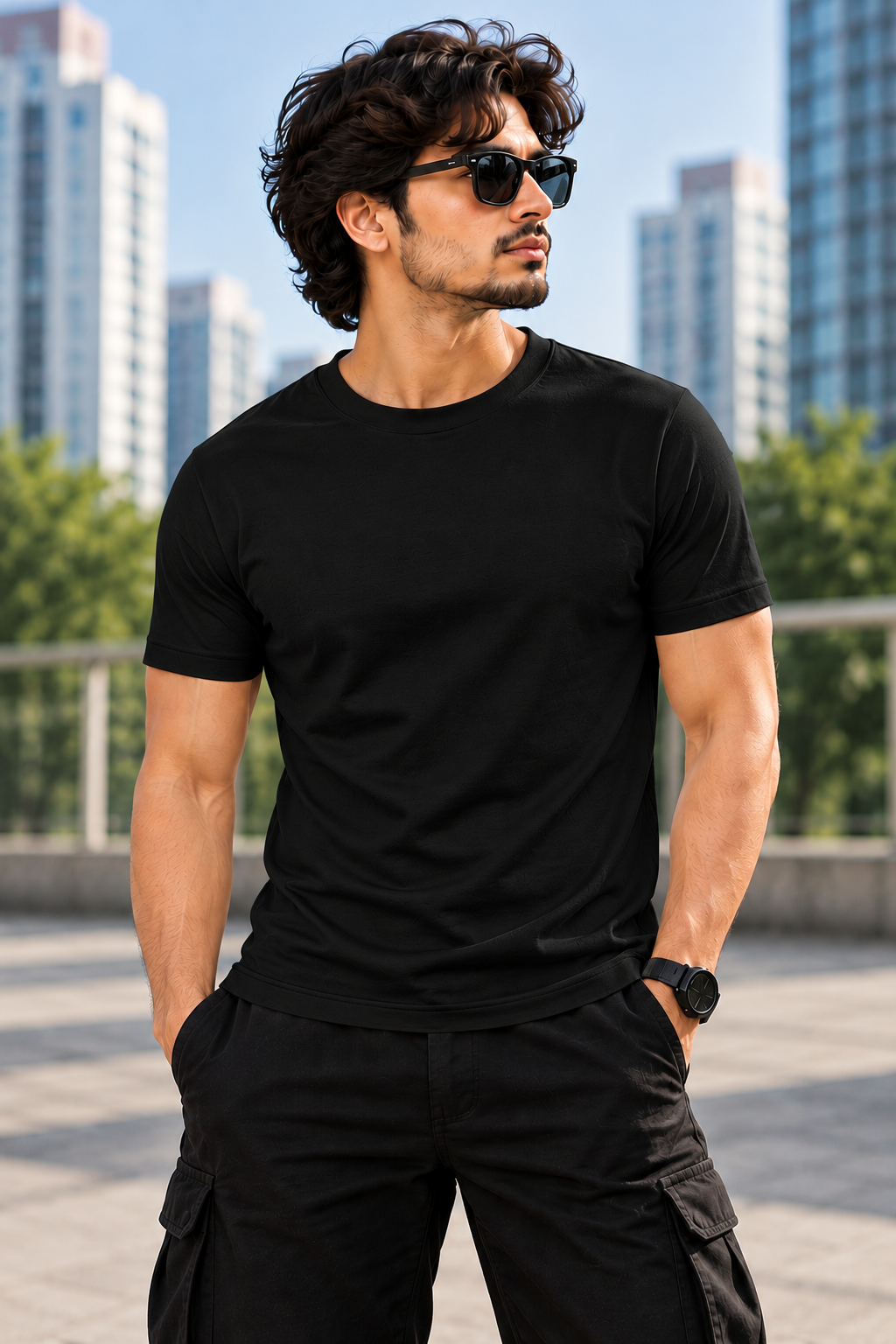 Solid Black Plain T-Shirt | Minimalist Unisex Casual Wear