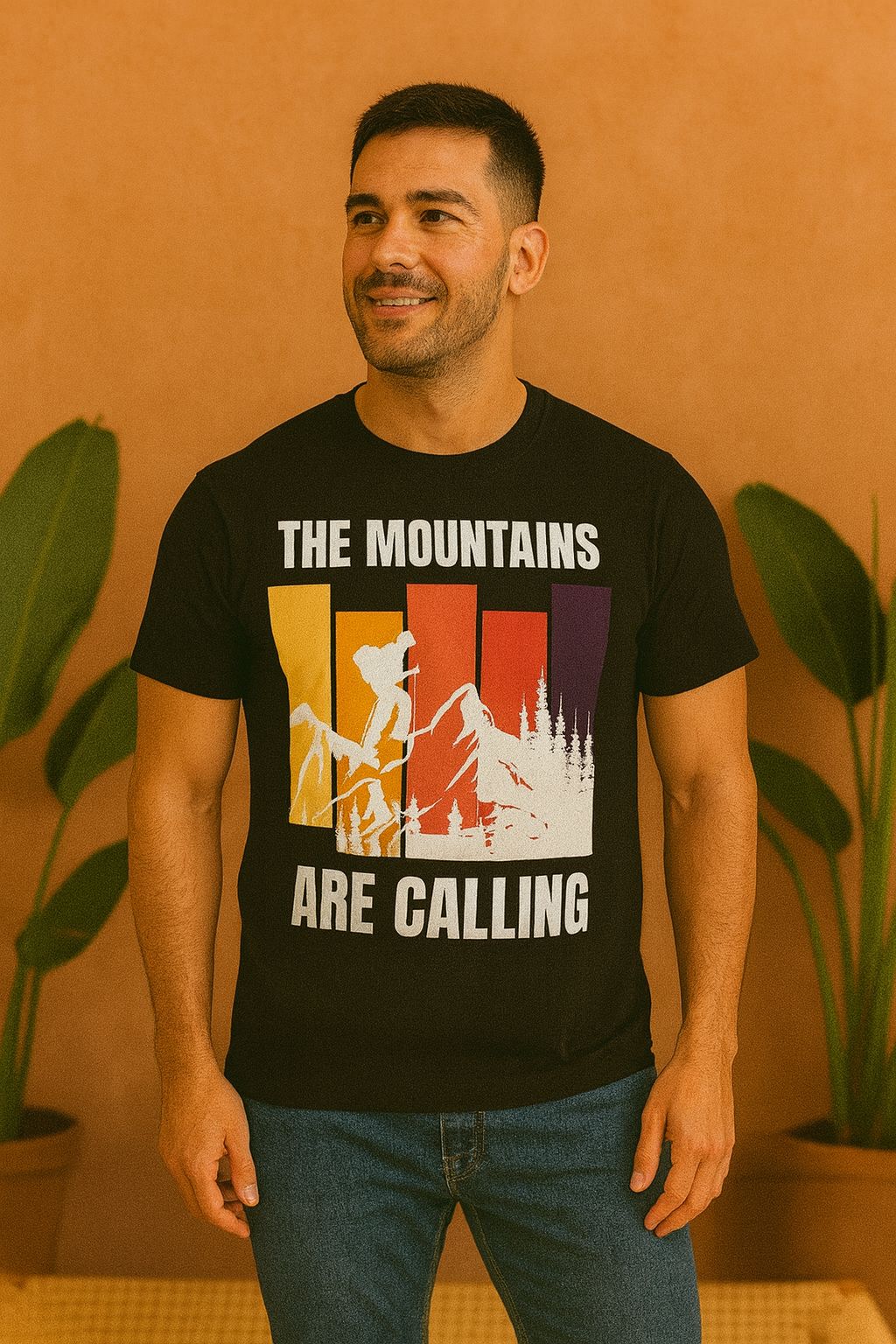 The Mountains Are Calling Half Sleeves T-Shirt | Adventure Travel Tee