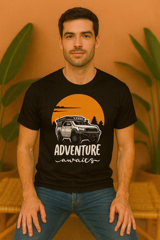 Adventure Awaits T-Shirt | Travel & Wanderlust Half Sleeves Tee