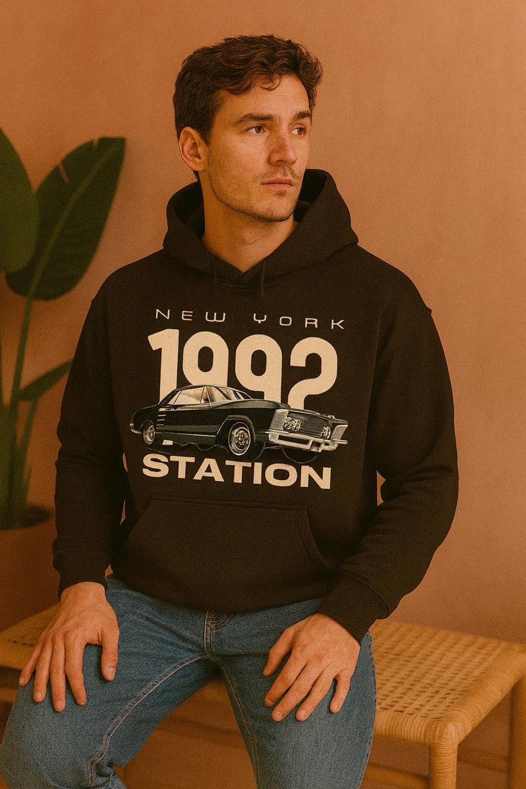 New York 1992 Station Hoodie | Urban Streetwear Oversized
