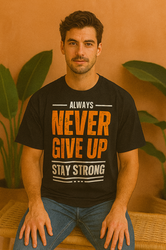 Never Give Up Oversized T-Shirt | Motivational Streetwear Tee