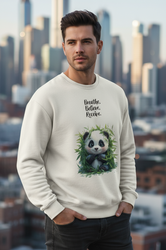 Breathe Believe Receive Sweatshirt | Mindfulness & Positivity Unisex Streetwear
