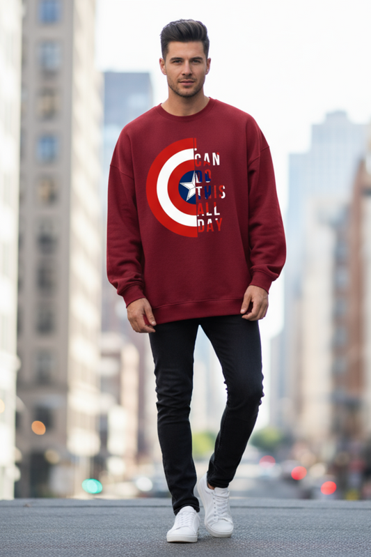 Can Do This All Day Sweatshirt | Captain America Quote Streetwear