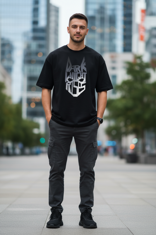 The Dark Knight Rises Oversized T-Shirt | Batman Graphic Unisex Streetwear