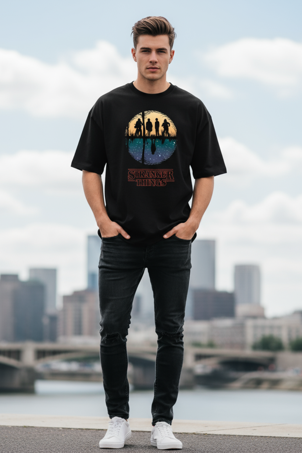 Stranger Things Oversized T-Shirt | Netflix Series Graphic Unisex Streetwear