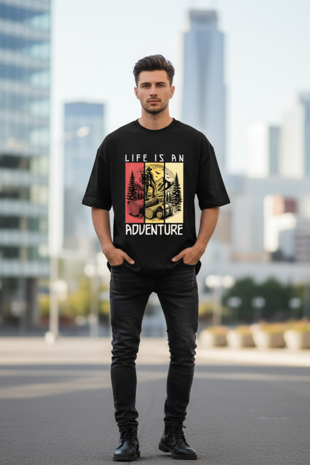 Life is an Adventure Oversized T-Shirt | Travel & Motivation Unisex Streetwear
