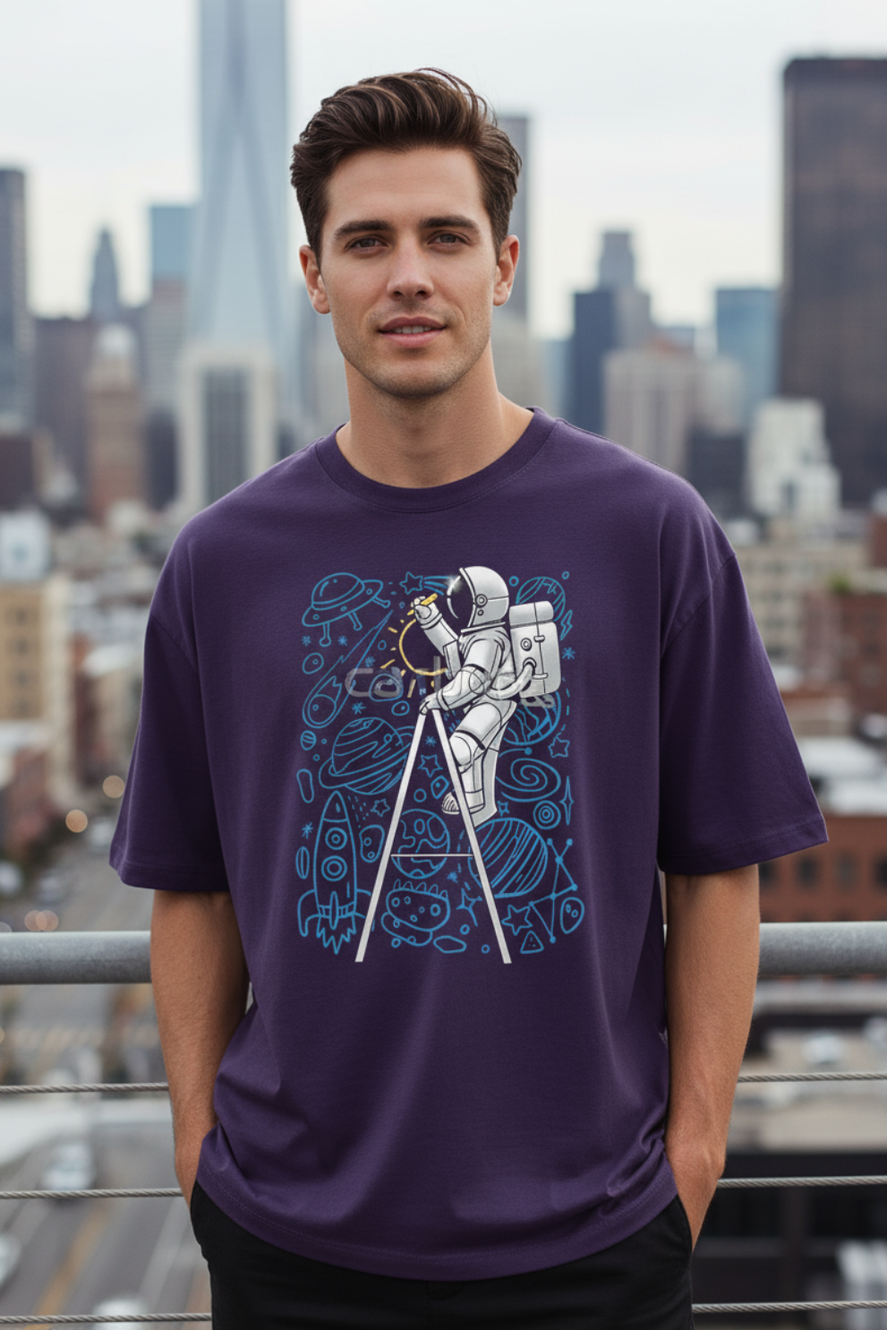 Astronaut Oversized T-Shirt | Space & Galaxy Graphic Unisex Streetwear