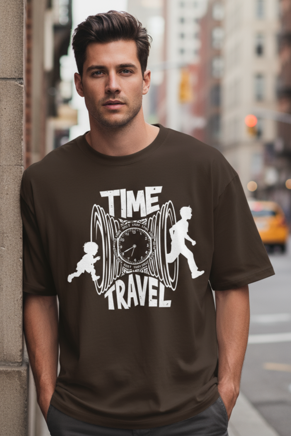 Time Travel Oversized T-Shirt | Futuristic & Sci-Fi Graphic Streetwear