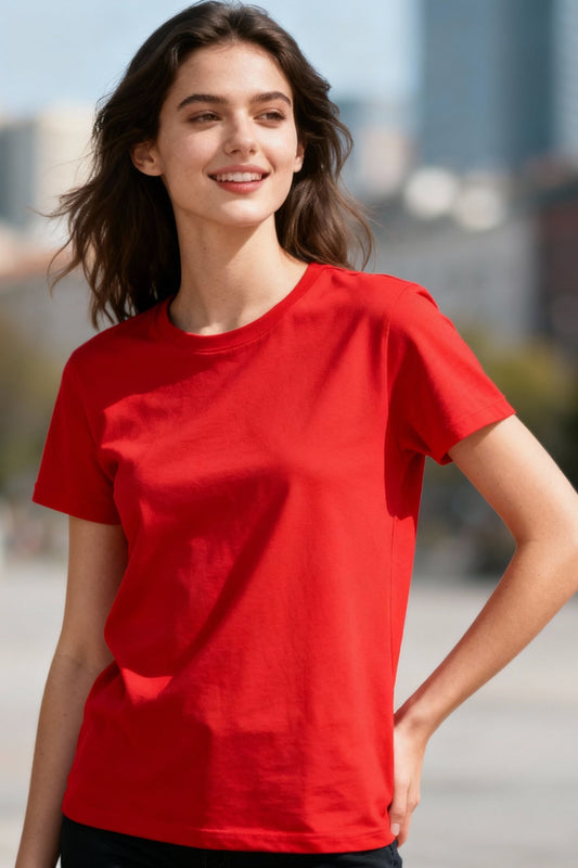 Plain Red T-Shirt | Classic Solid Unisex Streetwear