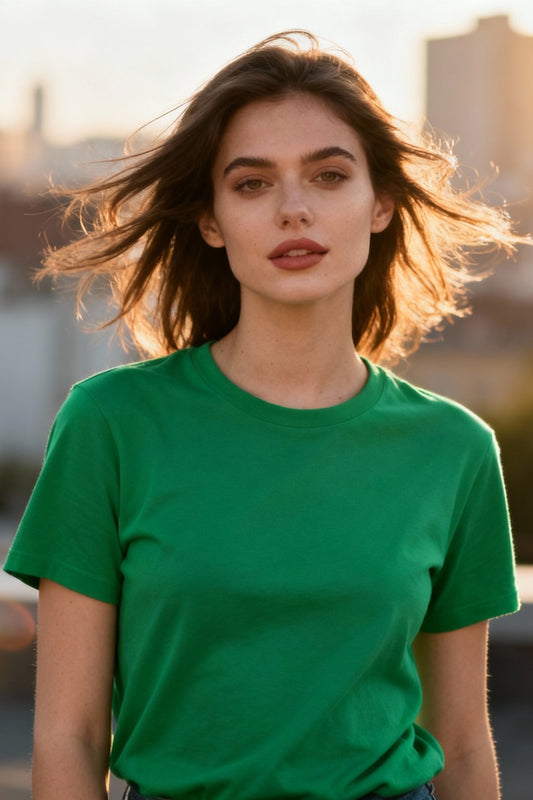 Plain Green T-Shirt | Minimal Solid Unisex Streetwear