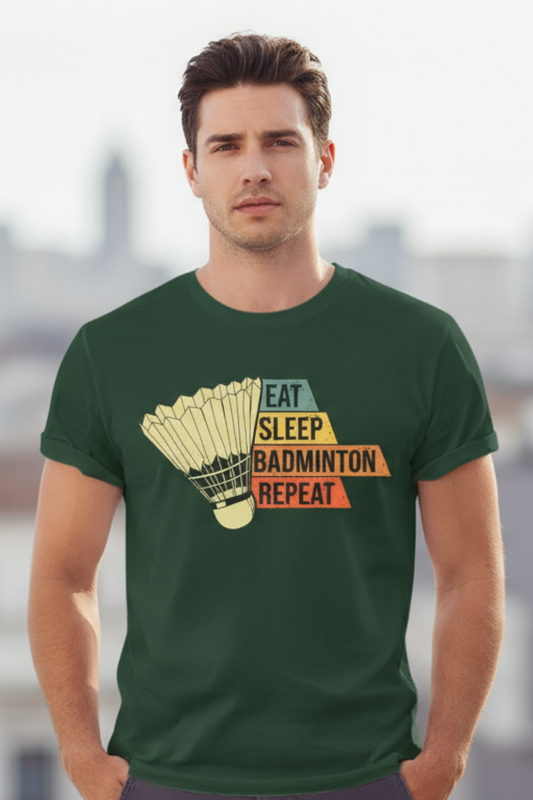 Eat Sleep Badminton T-Shirt | Sports Quote Unisex Streetwear
