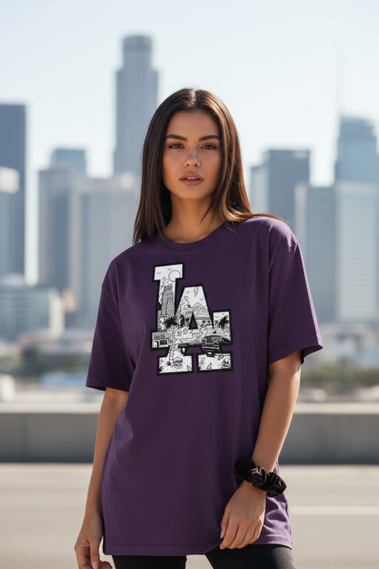LA Oversized T-Shirt | Los Angeles City Graphic Unisex Streetwear