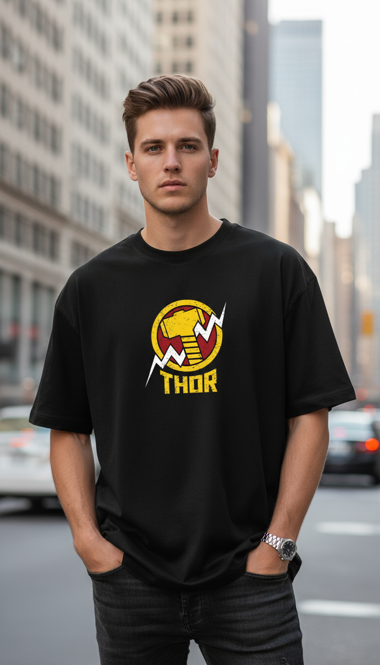 Thor Oversized T-Shirt | Marvel Superhero Graphic Unisex Streetwear