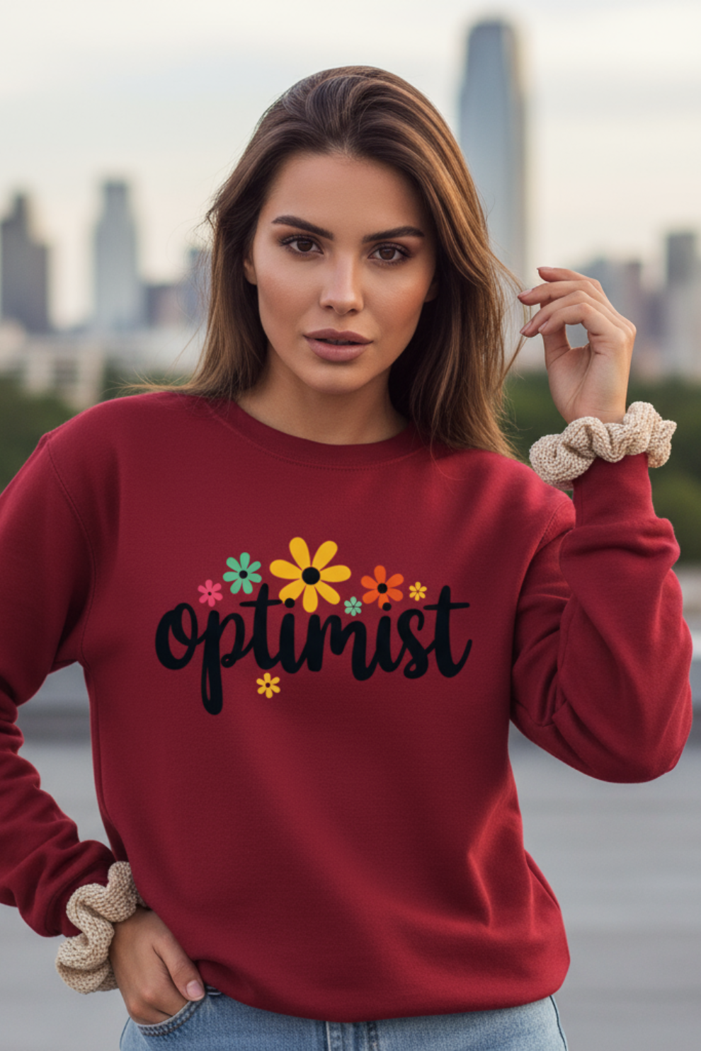 Optimist Sweatshirt | Positive Vibes Unisex Streetwear
