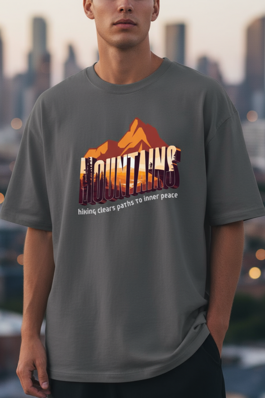 Mountains Oversized T-Shirt | Premium Winter Cotton Streetwear