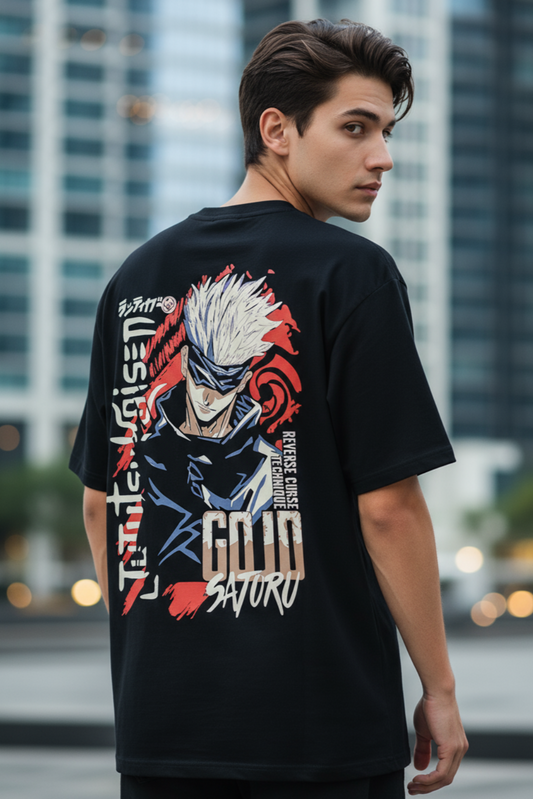 Gojo Satoru Oversized T-Shirt | Jujutsu Kaisen Anime Graphic Streetwear