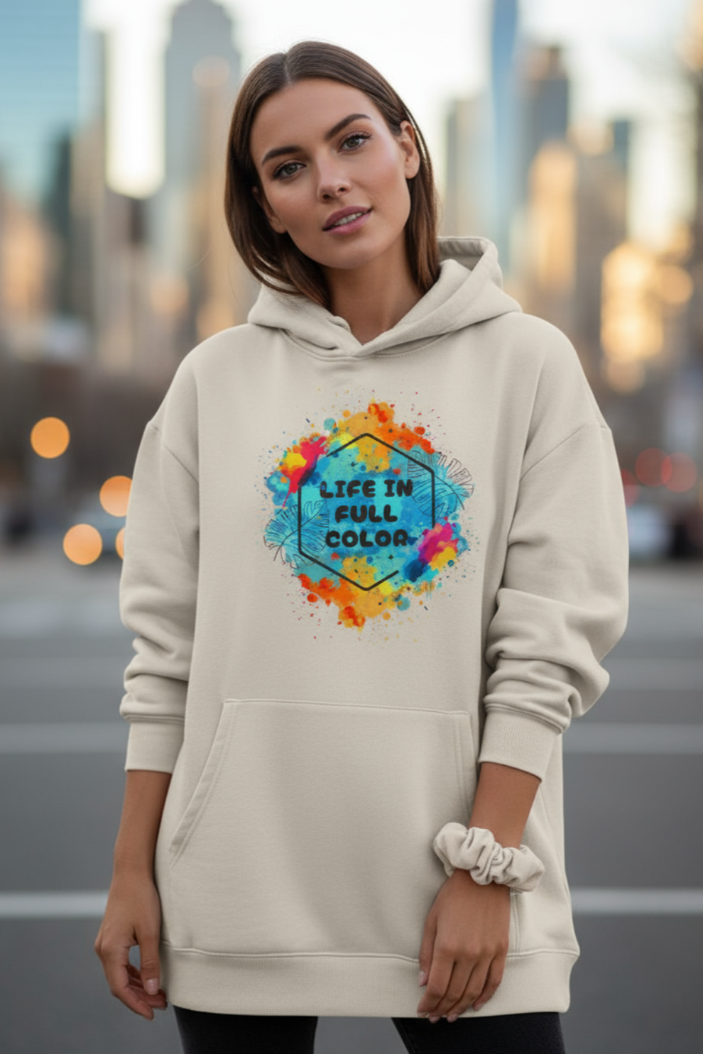 Life in Full Color Hoodie | Positive Vibes Unisex Streetwear